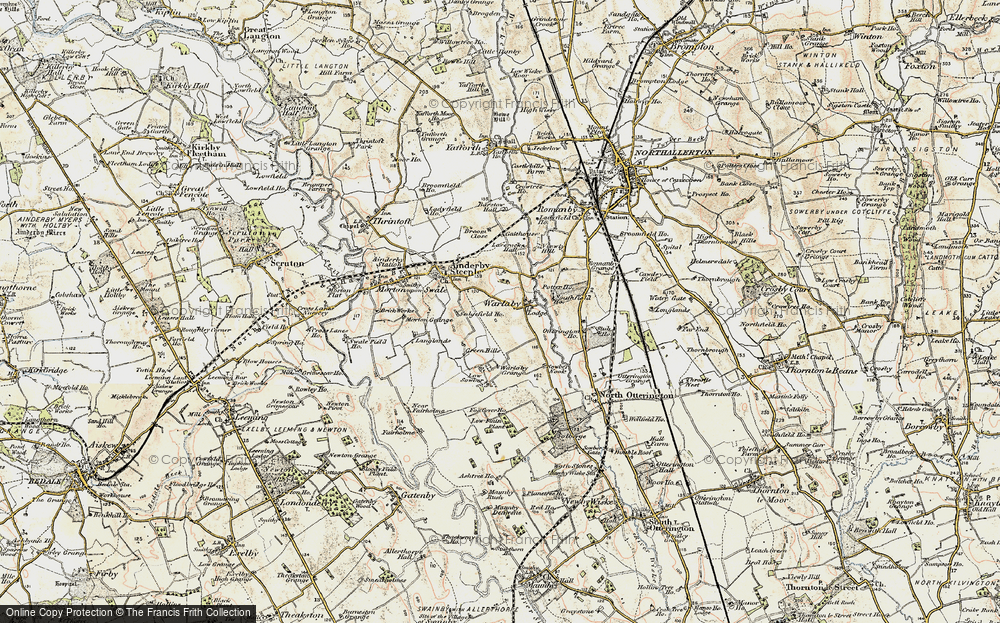 Old Map of Warlaby, 1903-1904 in 1903-1904