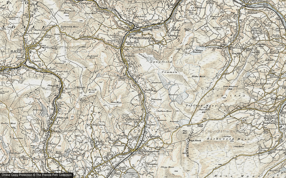 Old Map of Historic Map covering Allescholes in 1903