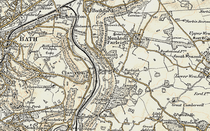 Old map of Bathford Hill in 1898-1899