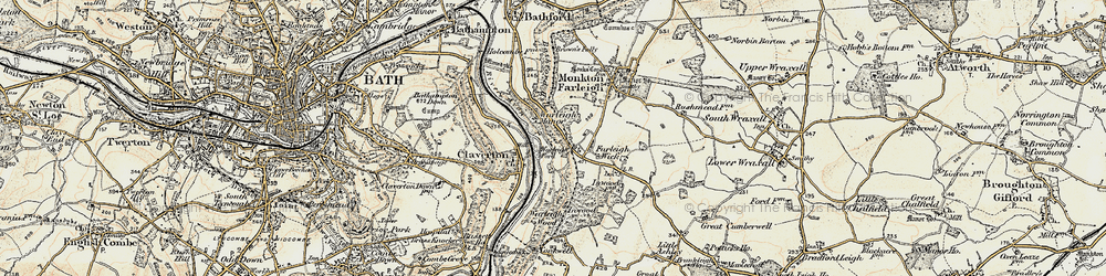 Old map of Bathford Hill in 1898-1899