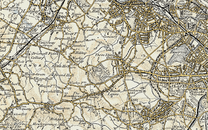 Old map of Warley Woods in 1902