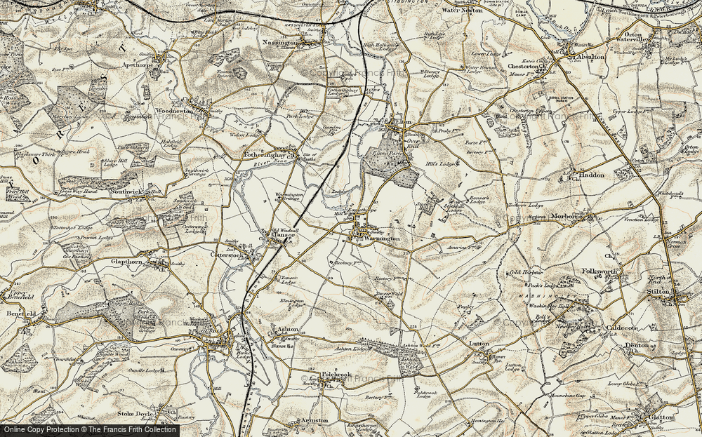 Old Map of Warmington, 1901-1902 in 1901-1902