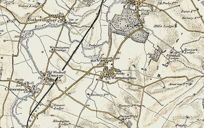 Old map of Warmington in 1901-1902