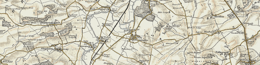 Old map of Warmington in 1901-1902