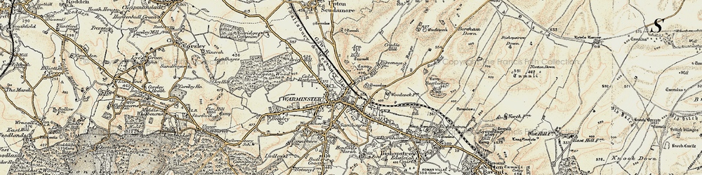 Old map of Arn Hill Down in 1897-1899