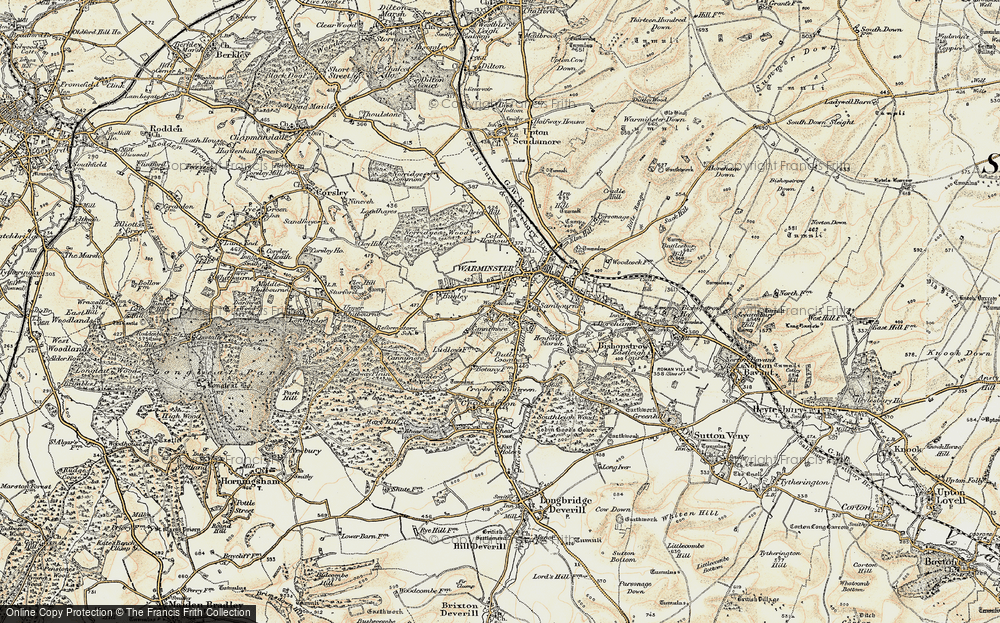 Old Map of Warminster Common, 1897-1899 in 1897-1899