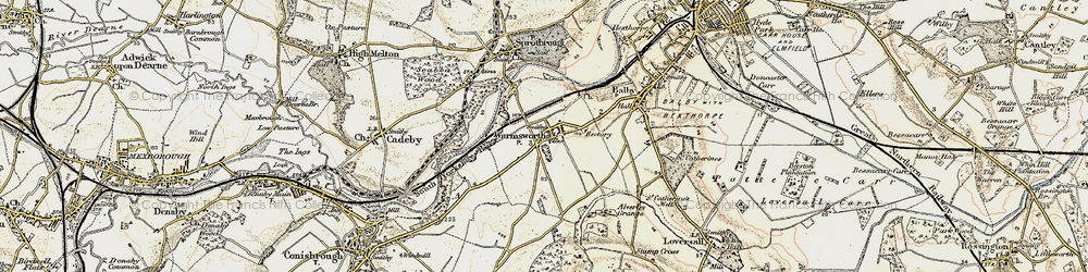 Old map of Warmsworth in 1903