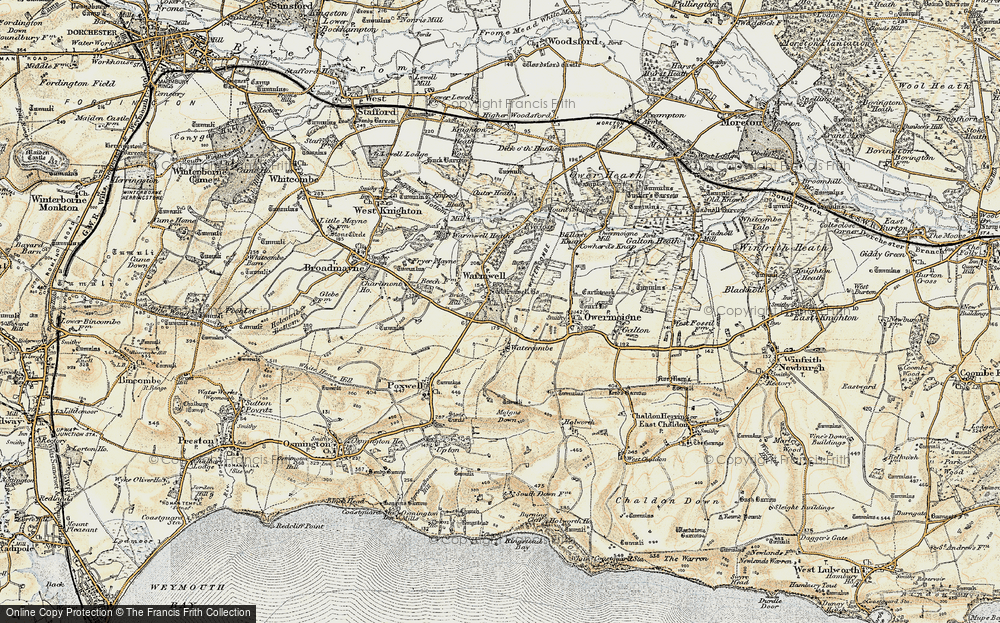 Old Map of Historic Map covering Brick Hill in 1899-1909