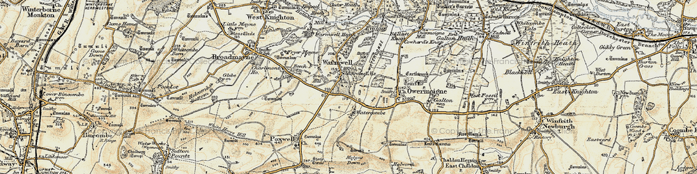 Old map of Brick Hill in 1899-1909