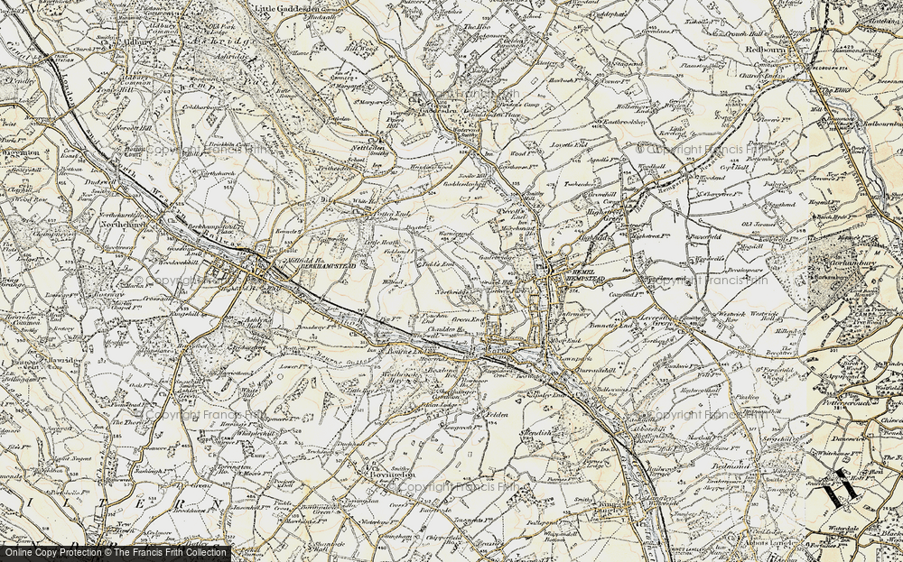 Old Map of Warners End, 1898 in 1898