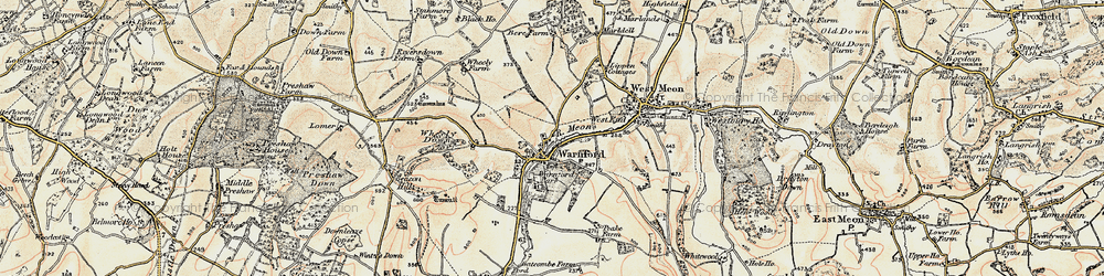 Old map of Wheely Down in 1897-1900