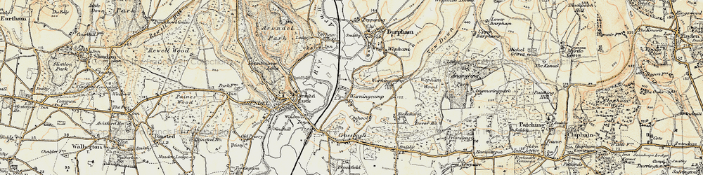 Old map of Warningcamp in 1897-1899
