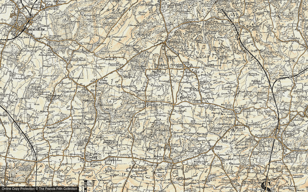Old Map of Warninglid, 1898 in 1898