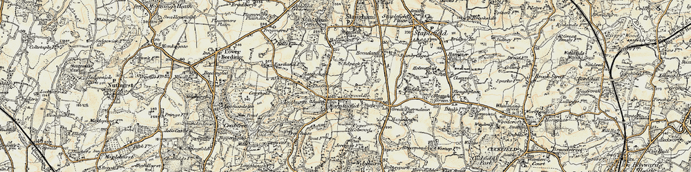 Old map of Warninglid in 1898