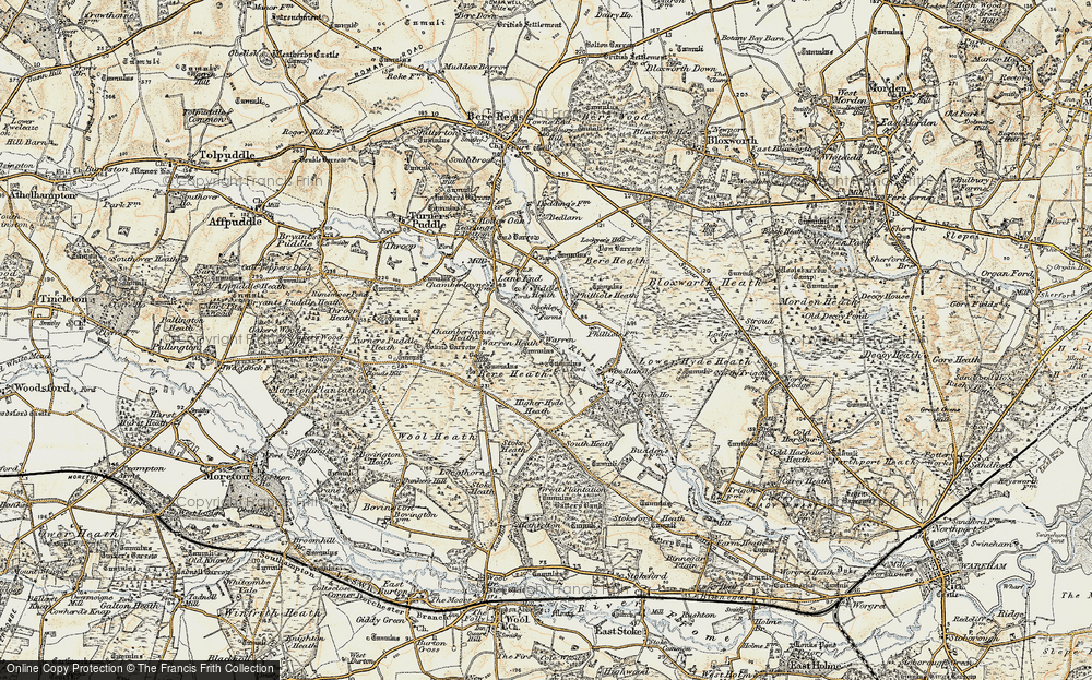 Old Map of Historic Map covering Woodlands in 1899-1909