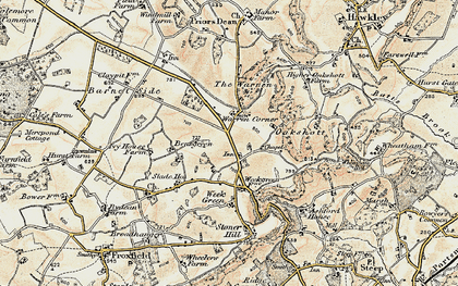 Old map of Warren Corner in 1897-1900