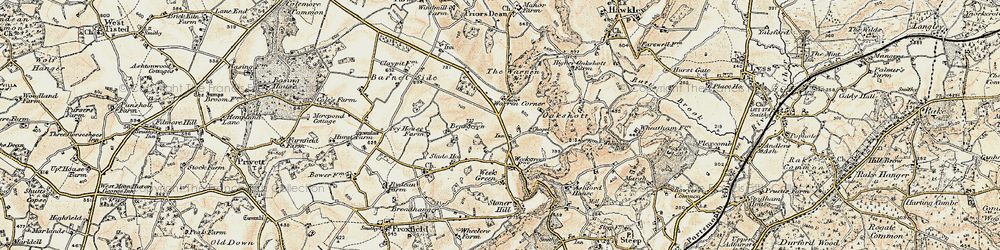 Old map of Warren Corner in 1897-1900