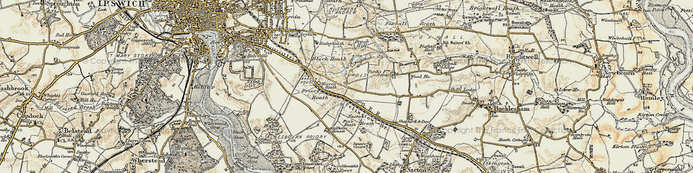 Old map of Brook Hill in 1898-1901
