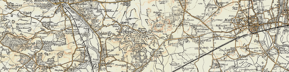 Old map of Warren Row in 1897-1909