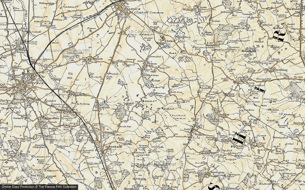 Old Map of Historic Map covering Weston Park in 1898-1899