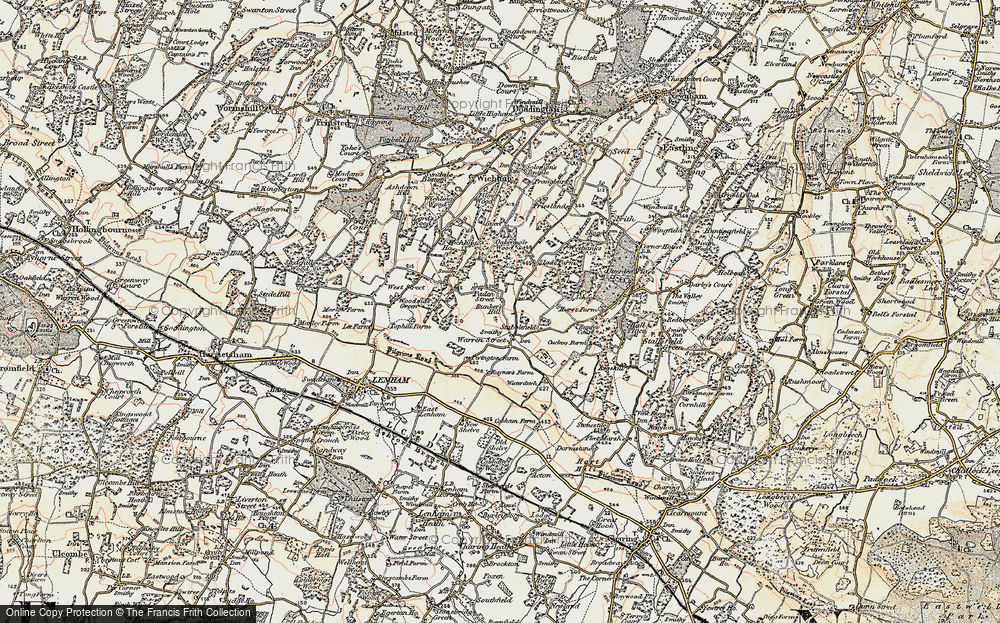 Old Map of Historic Map covering Bunce Court in 1897-1898