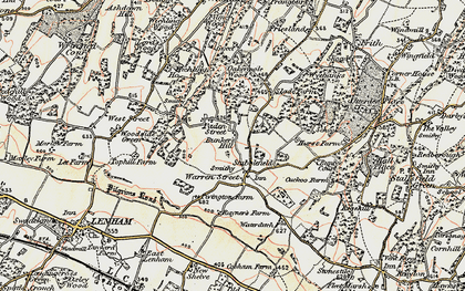 Old map of Bunce Court in 1897-1898