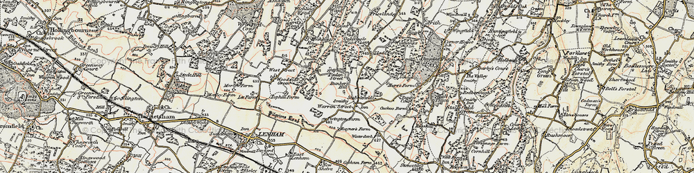 Old map of Bunker's Hill in 1897-1898