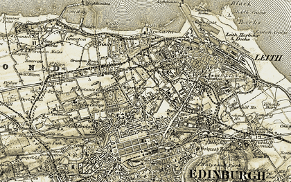 Old map of Warriston in 1903-1906
