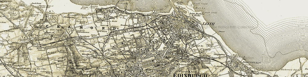 Old map of Warriston in 1903-1906