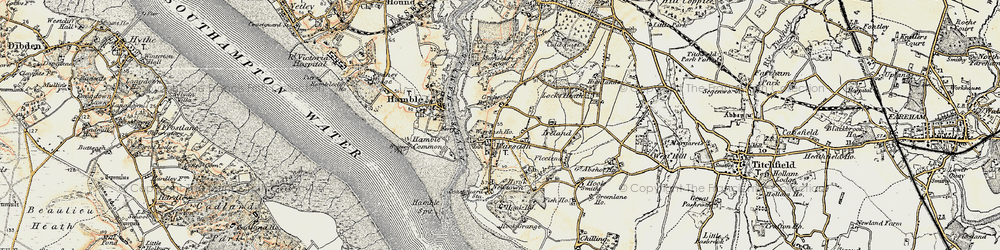 Old map of Warsash in 1897-1899