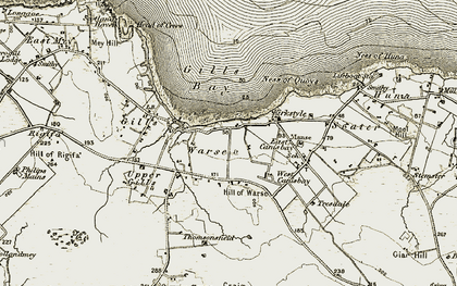 Old map of Warse in 1911-1912