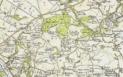 Old map of Brimham Rocks in 1903-1904