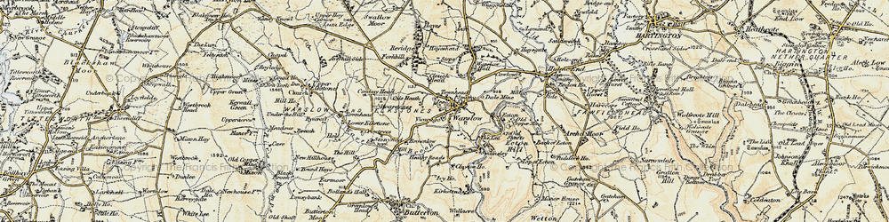 Old map of Warslow in 1902-1903