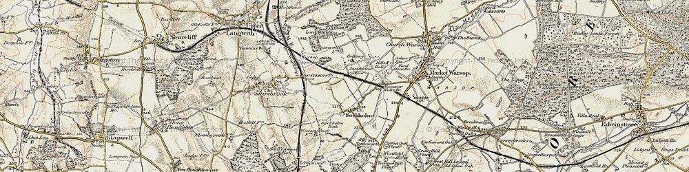 Old map of Warsop Vale in 1902-1903