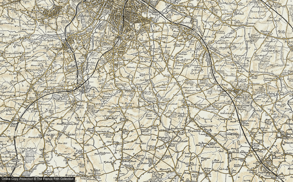 Old Map of Warstock, 1901-1902 in 1901-1902