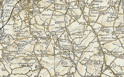 Old map of Warstock in 1901-1902