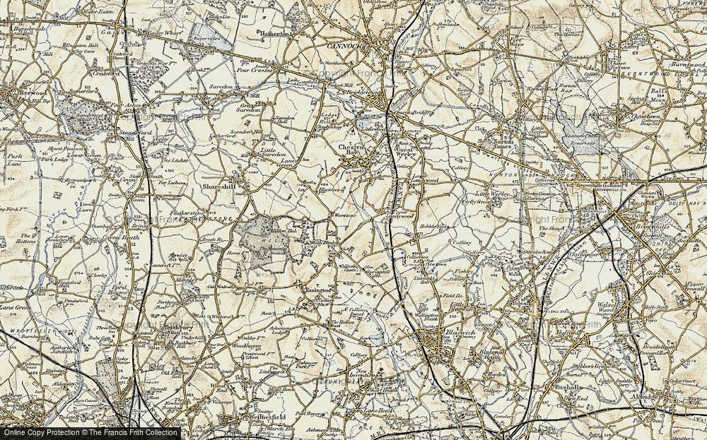 Old Map of Warstone, 1902 in 1902