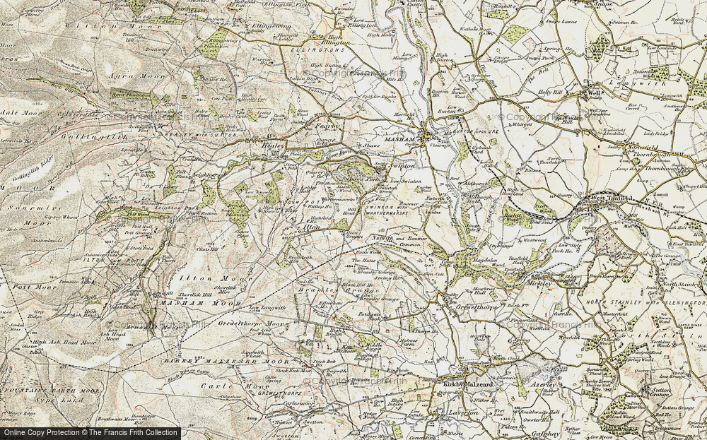 Old Map of Historic Map covering Blackhill Ho in 1903-1904