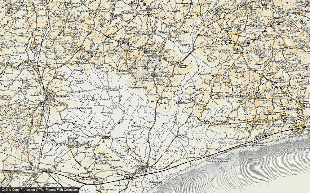 Old Map of Wartling, 1898 in 1898
