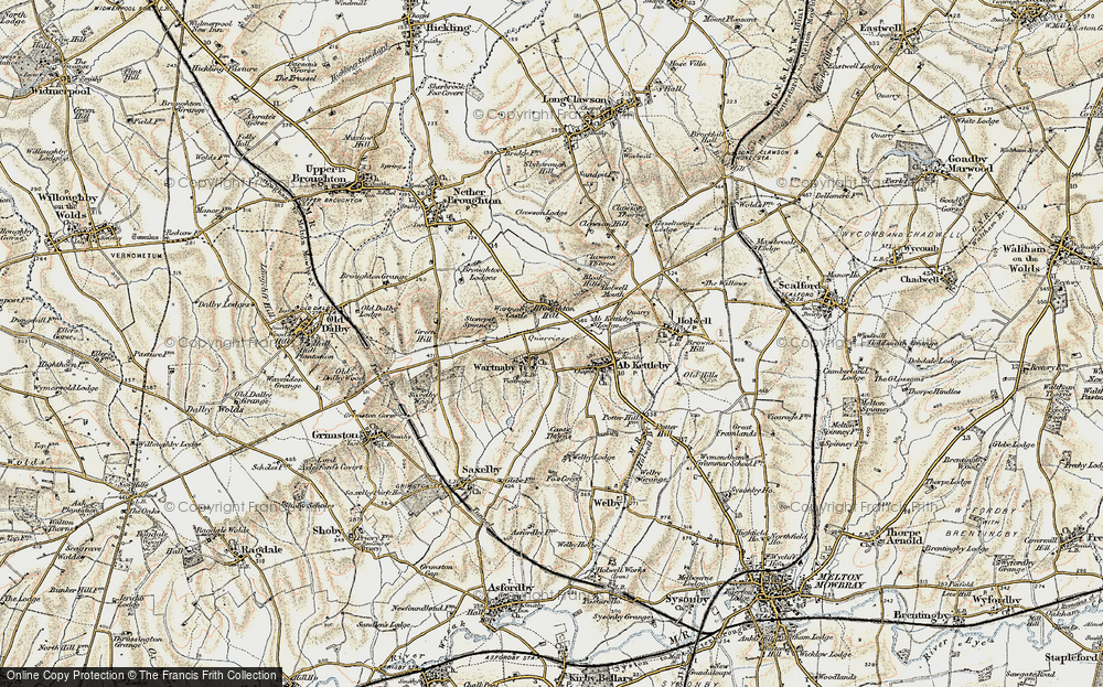 Old Map of Historic Map covering Ashleigh in 1901-1903