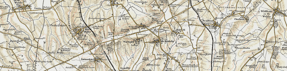 Old map of Wartnaby in 1901-1903