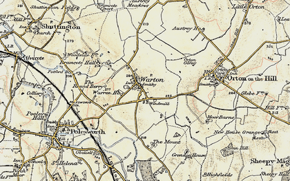 Old map of Warton in 1901-1902