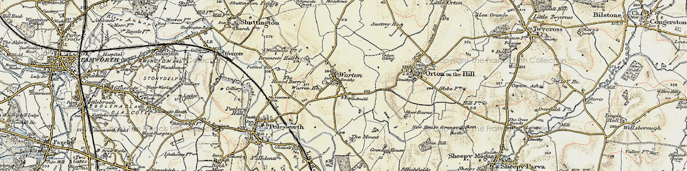 Old map of Warton in 1901-1902