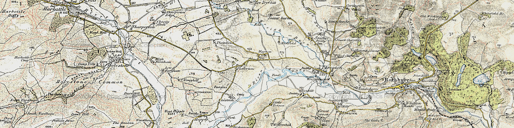 Old map of Warton in 1901-1903
