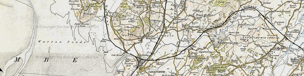 Old map of Warton in 1903-1904