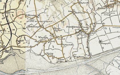 Old map of Warton in 1903