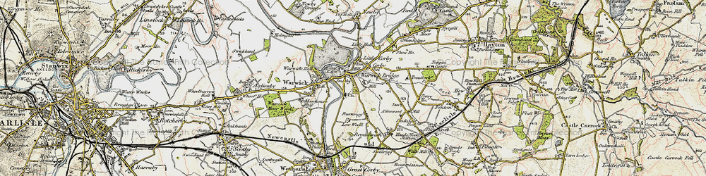 Old map of Warwick Bridge in 1901-1904