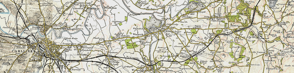 Old map of Warwick-on-Eden in 1901-1904