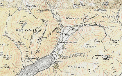 Old map of Wasdale Head in 1903-1904