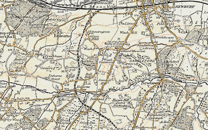 Old map of Wash Common in 1897-1900